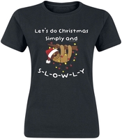 Tierisch - Christmas Slowly - T-Shirt Manches courtes - Femme - noir