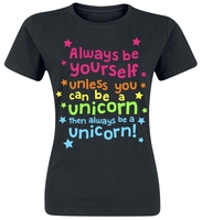 Tierisch - Einhorn - Always Be Yourself - T-Shirt Manches courtes - Femme - noir