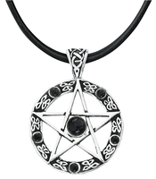 Toltecs Amulet - Black Pentagram - Pendentif - Unisexe - couleur argent