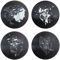 Twin Mirror - Line Art - Sous-verres - Unisexe - multicolor