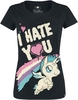 Unicorn - I Hate You - T-Shirt Manches courtes - Femme - noir