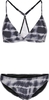 Urban Classics - Bikini Dos Triangle Tie Dye - Bikini - Femme - noir blanc