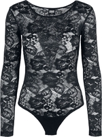 Urban Classics - Body Manches Longues Dentelle - Body - Femme - noir