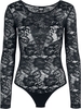 Urban Classics - Body Manches Longues Dentelle - Body - Femme - noir
