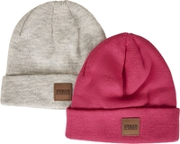 Urban Classics - Bonnet Enfant Patch Avec Logo - Lot De 2 - Bonnet - Femme - rose blanc
