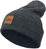 Urban Classics - Bonnet Long Avec Patch En Cuir - Bonnet - Unisexe - anthracite
