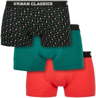 Urban Classics - Boxers Organique Noël - Lot De 3 - Boxer - Homme - rouge vert