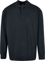 Urban Classics - Boxy Polo Longsleeve - Polo - Homme - noir