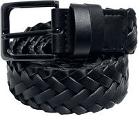 Urban Classics - Braided Synthetic Leather Belt - Ceinture - Unisexe - noir