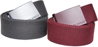 Urban Classics - Ceinture Toile Boucle Colorée - Lot De 2 - Ceinture - Unisexe - anthracite bourgogne