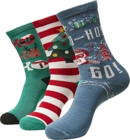 Urban Classics - Chaussettes De Noël Ho Ho Ho - Lot De 3 Paires - Chaussettes - Unisexe - multicolore