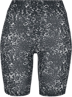 Urban Classics - Ladies Tie Dye High Waist Cycle Shorts - Bas de survêtement - Femme - noir blanc