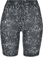 Urban Classics - Ladies Tie Dye High Waist Cycle Shorts - Bas de survêtement - Femme - noir blanc