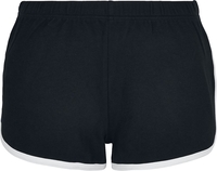 Urban Classics - Short Court Rétro Organique - Short Sexy - Femme - noir blanc