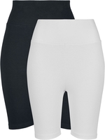 Urban Classics - Short Cycliste Taille Haute - Lot De 2 - Short - Femme - noir blanc