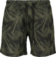 Urban Classics - Short De Bain - Palmiers - Short de bain - Homme - noir olive
