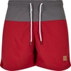 Urban Classics - Short De Bain Block - Short de bain - Homme - gris foncé rouge