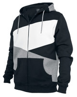 Urban Classics - Sweat Zippé À Capuche Zig Zag - Sweat-shirt zippé à capuche - Homme - noir gris blanc