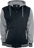 Urban Classics - Sweat Zippé Bicolore - Sweat-shirt zippé à capuche - Homme - noir gris