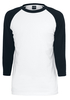 Urban Classics - T-Shirt manches 3/4 Raglan - T-shirt manches longues - Homme - blanc noir