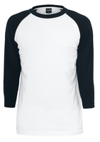 Urban Classics - T-Shirt manches 3/4 Raglan - T-shirt manches longues - Homme - blanc noir