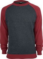 Urban Classics - T-shirt Raglan Col Rond - Sweat-shirt - Homme - anthracite rouge
