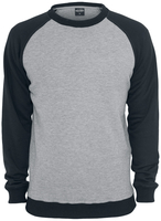 Urban Classics - T-shirt Raglan Col Rond - Sweat-shirt - Homme - gris noir