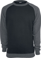 Urban Classics - T-shirt Raglan Col Rond - Sweat-shirt - Homme - noir anthracite