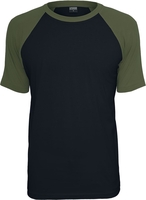 Urban Classics - T-Shirt Raglan Contrast - T-Shirt Manches courtes - Homme - noir olive