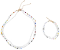 Urban Classics - Various Pearl Layering Necklace and Anklet Set - Collier - Femme - multicolore