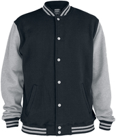 Urban Classics - Veste Américaine Bicolore - Veste Varsity - Homme - noir gris