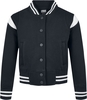 Urban Classics - Veste Sweat Girls Inset College - Veste Varsity - Femme - noir blanc