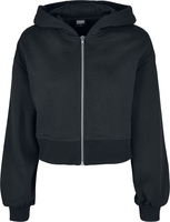 Urban Classics - Veste Zippée Courte Oversize - Sweat-shirt zippé à capuche - Femme - noir