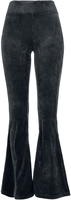 Urban Dance - Ladies High Waist Rib Velvet Flared Leggings - Legging - Femme - noir