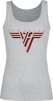 Van Halen - Red Logo - Top - Femme - gris chiné