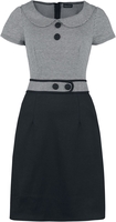 Voodoo Vixen - Mod Dress With Collared Neckline - Robe mi-longue - Femme - noir gris