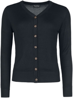 Voodoo Vixen - Toadstool Wooden Button Cardigan - Cardigan - Femme - noir