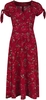 Voodoo Vixen - V Neck Flared Dress - Robe longue - Femme - rouge