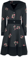 Voodoo Vixen - Veste Noire Florale Marjorie - Manteaux - Femme - noir