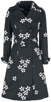 Voodoo Vixen - Veste Noire Florale Marjorie - Manteaux - Femme - noir blanc