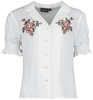 Voodoo Vixen - Vintage Floral Emb Blouse - Chemisier - Femme - blanc