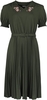 Voodoo Vixen - Vintage Floral Emb Pleated Skirt Dress - Robe mi-longue - Femme - vert
