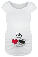 Vêtements de maternité - Baby Loading. .. Please Wait! - T-Shirt Manches courtes - Femme - blanc