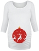 Vêtements de maternité - Boule de Noël - T-shirt manches longues - Femme - blanc