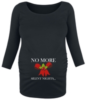 Vêtements de maternité - No More Silent Nights... - T-shirt manches longues - Femme - noir