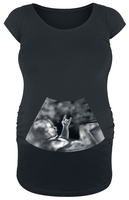 Vêtements de maternité - Ultrasound Metal Baby Hand - T-Shirt Manches courtes - Femme - noir