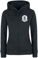 Wednesday - Nevermore - Logo - Sweat-shirt zippé à capuche - Femme - noir