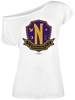 Wednesday - Nevermore - Logo - T-Shirt Manches courtes - Femme - blanc