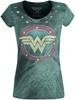 Wonder Woman - Logo Vintage - T-Shirt Manches courtes - Femme - vert