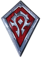 World Of Warcraft - Bouclier De La Horde - Plaque en métal - Unisexe - argent rouge